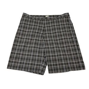 Adidas Golf Shorts Mens 40 Gray Plaid Flat Front Golf Performance Travel Chino